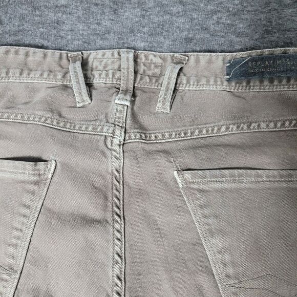 Replay Anbass Men's Jeans Size W30 L32 Slim Fit Skinny Gray Denim Zip Fly - Picture 6 of 13